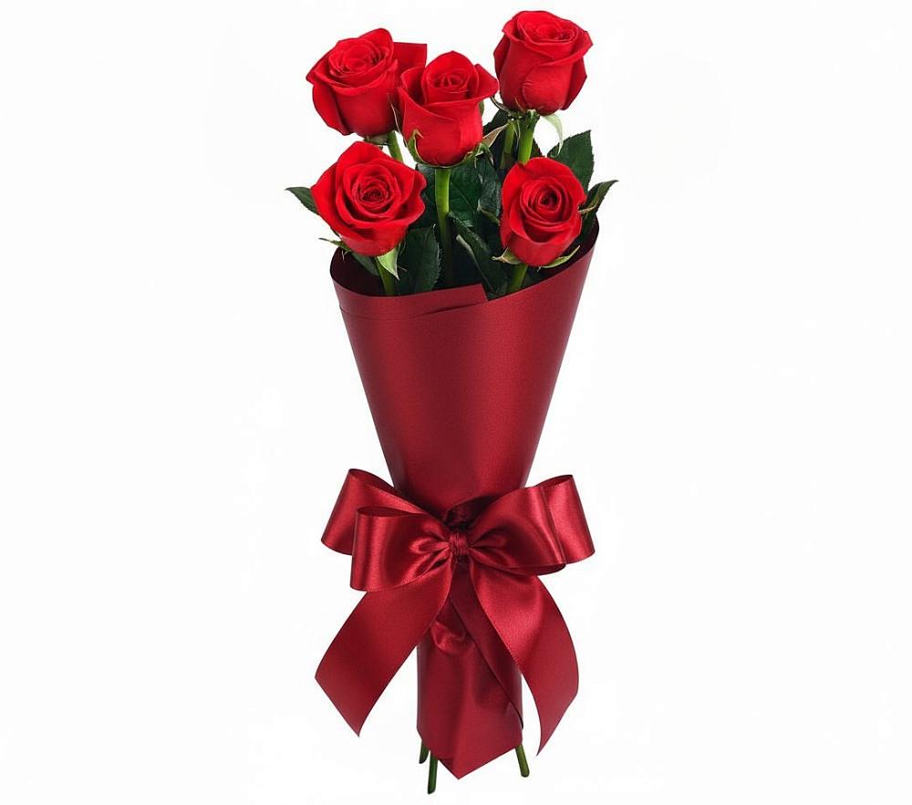 5 Красных роз Эдлесс Лав в Белгороде Букет 5 Красных роз Эдлесс Лав в Белгороде