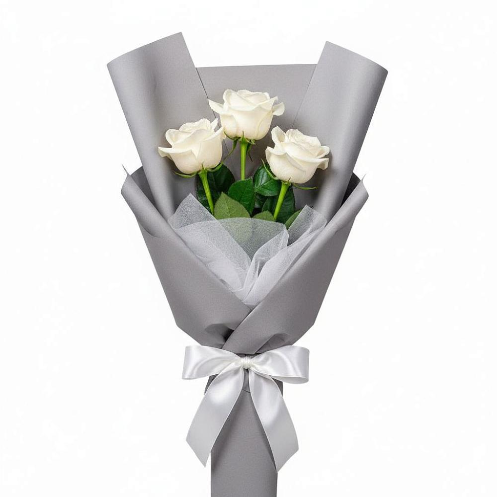 Букет 3 белые розы в Белгороде Букет 3 белые розы в Белгороде
