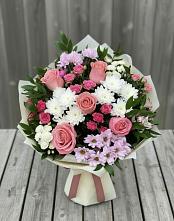 Букет цветов из:  Альстромерии, Гвоздики, Розы и Хризантемы #REPLACE_PRED# Белгороде