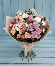 Букет цветов из:  Хризантемы, Розы и Альстромерии в Белгороде