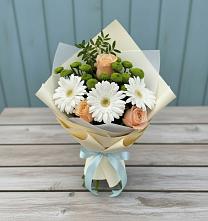 Букет цветов из:  Герберы, Розы и Хризантемы в Белгороде